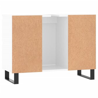 Badkamerkast 80x33x60 cm bewerkt hout hoogglans wit 7