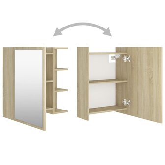 Badkamerspiegelkast 62,5x20,5x64 cm bewerkt hout sonoma eiken 6