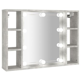 Spiegelkast met LED-verlichting 76x15x55 cm betongrijs 2