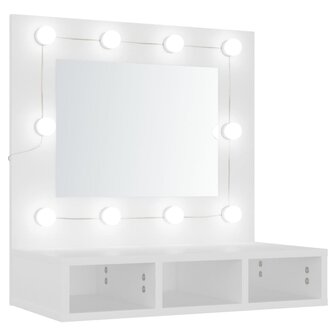 Spiegelkast met LED-verlichting 60x31,5x62 cm wit 2