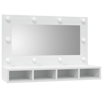 Spiegelkast met LED-verlichting 90x31,5x62 cm wit 3