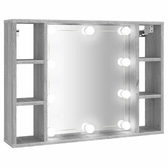 Spiegelkast met LED-verlichting 76x15x55 cm grijs sonoma eiken 2