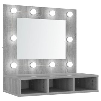 Spiegelkast met LED-verlichting 60x31,5x62 cm grijs sonoma 2