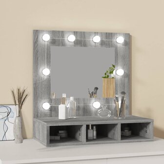 Spiegelkast met LED-verlichting 60x31,5x62 cm grijs sonoma 3