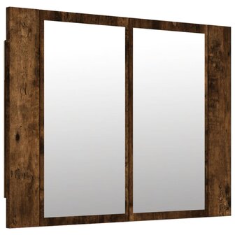 Spiegelkast LED 60x12x45 cm bewerkt hout gerookt eikenkleurig 2