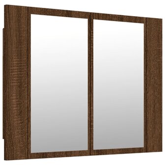 Spiegelkast LED 60x12x45 cm bewerkt hout bruin eikenkleur 2