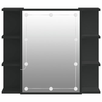 Spiegelkast met LED-verlichting 70x16,5x60 cm zwart 8