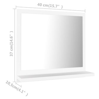 Badkamerspiegel 40x10,5x37 cm bewerkt hout wit 7