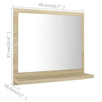 Badkamerspiegel 40x10,5x37 cm bewerkt hout sonoma eikenkleurig 7