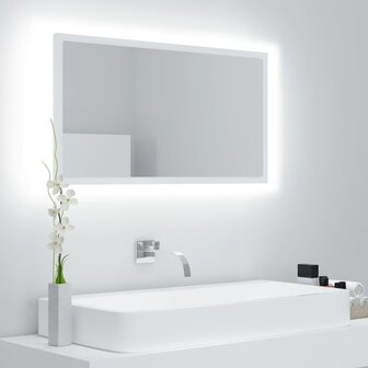 Badkamerspiegel LED 80x8,5x37 cm acryl wit 1