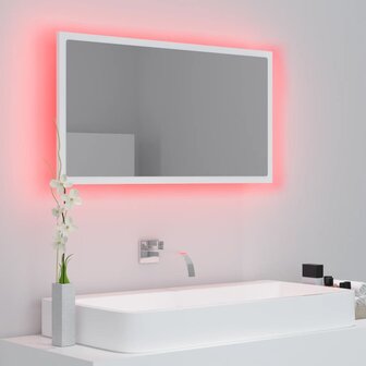 Badkamerspiegel LED 80x8,5x37 cm acryl wit 4