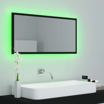 Badkamerspiegel LED 90x8,5x37 cm acryl zwart 10