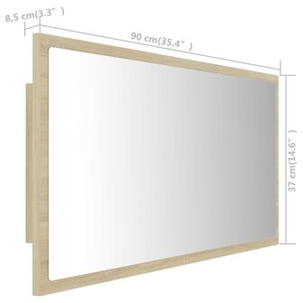 Badkamerspiegel LED 90x8,5x37 cm acryl sonoma eikenkleurig 12