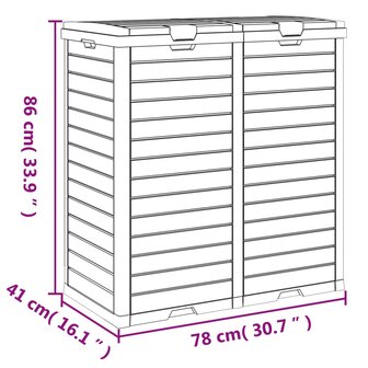 Vuilnisbak voor tuin 78x41x86 cm polypropeen zwart 10