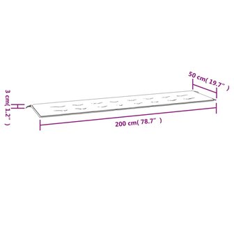 Tuinbankkussen 200x50x3 cm stof roze 7