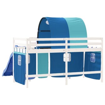 Kinderhoogslaper met tunnel 80x200 cm massief grenenhout blauw 7