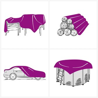 Dekzeil 650 g/m&sup2; 5x5 m grijs 8