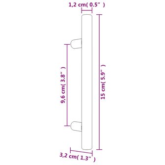 Handvatten 10 st 96 mm roestvrij staal zilverkleurig 8