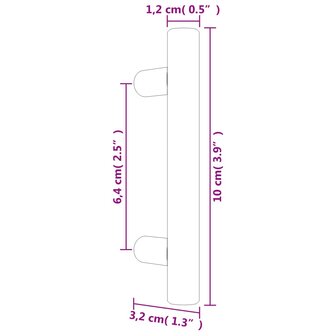 Handvatten 10 st 64 mm roestvrij staal goudkleurig 8