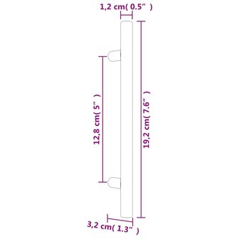 Handvatten 10 st 128 mm roestvrij staal zwart 8