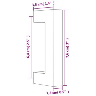 Handvatten 10 st 64 mm roestvrij staal zilverkleurig 8