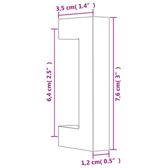 Handvatten 10 st 64 mm roestvrij staal goudkleurig 8