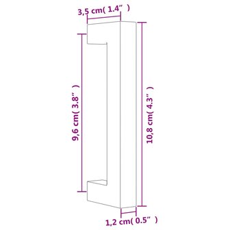 Handvatten 10 st 96 mm roestvrij staal zwart 8