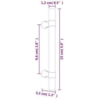 Handvatten 10 st 96 mm roestvrij staal zilverkleurig 8