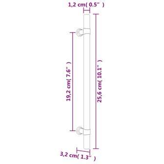 Handvatten 5 st 192 mm roestvrij staal zilverkleurig 8