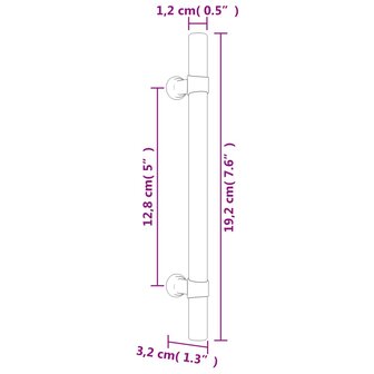 Handvatten 10 st 128 mm roestvrij staal zwart 8