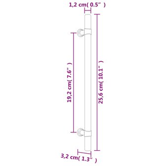 Handvatten 5 st 192 mm roestvrij staal zwart 8