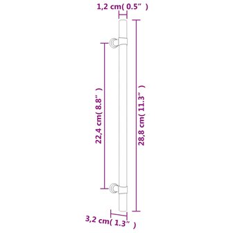 Handvatten 5 st 224 mm roestvrij staal zwart 8