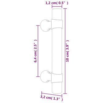 Handvatten 10 st 64 mm roestvrij staal bronskleurig 8