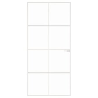 Binnendeur 93x201,5 cm gehard glas en aluminium smal wit 3