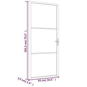 Binnendeur 93x201,5 cm ESG-glas en aluminium zwart 6