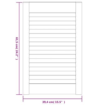 Kastdeuren met lamellen 4 st 61,5x39,4 cm massief grenenhout 6