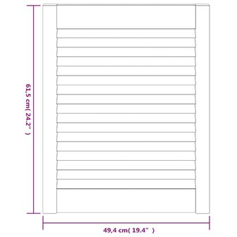 Kastdeuren met lamellen 2 st 61,5x49,4 cm massief grenenhout 6