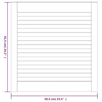 Kastdeur met lamellen 61,5x59,4 cm massief grenenhout 6