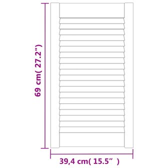 Kastdeur met lamellen 69x39,4 cm massief grenenhout 6