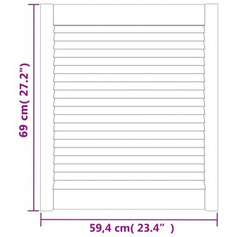 Kastdeur met lamellen 69x59,4 cm massief grenenhout 6