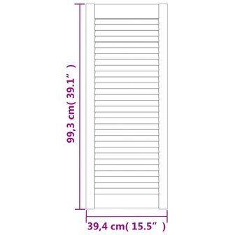 Kastdeur met lamellen 99,3x39,4 cm massief grenenhout 6