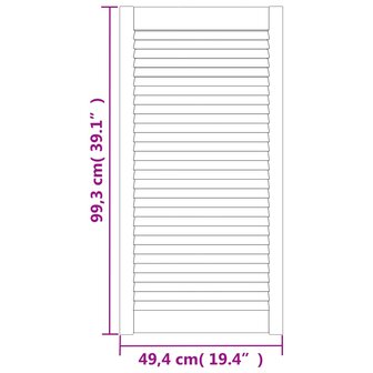 Kastdeur met lamellen 99,3x49,4 cm massief grenenhout 6