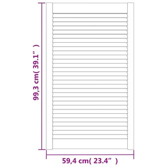 Kastdeuren met lamellen 2 st 99,3x59,4 cm grenenhout wit 6