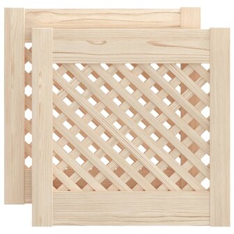 Kastdeuren met latwerk 2 st 39,5x39,5 cm massief grenenhout 2