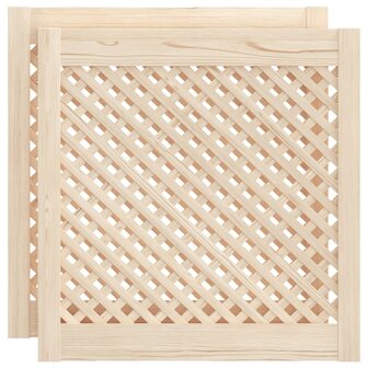 Kastdeuren met latwerk 2 st 59,5x61,5 cm massief grenenhout 2