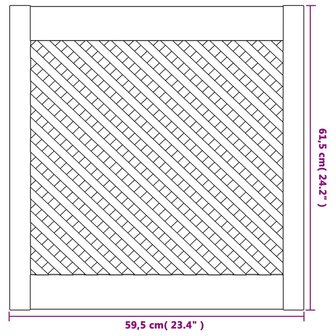 Kastdeuren met latwerk 2 st 59,5x61,5 cm massief grenenhout 6