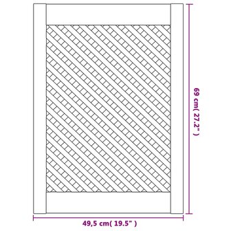 Kastdeuren met latwerk 2 st 49,5x69 cm massief grenenhout 6