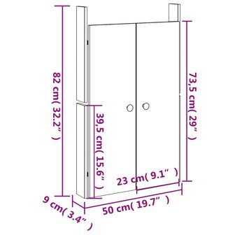 Kastdeurtjes voor buitenkeuken 2 st 50x9x82 cm grenenhout 10