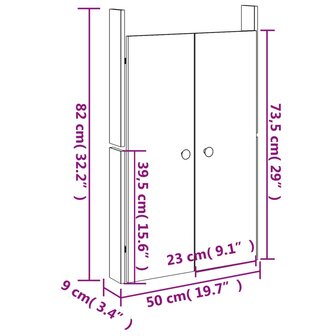 Kastdeurtjes voor buitenkeuken 2 st 50x9x82 cm douglashout 10