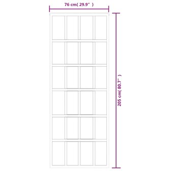 Schuifdeur 76x205 cm ESG-glas en aluminium zwart 6